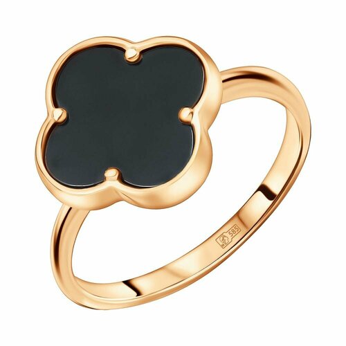 фото Кольцо diamant online, золото, 585 проба, оникс, размер 18.5, черный