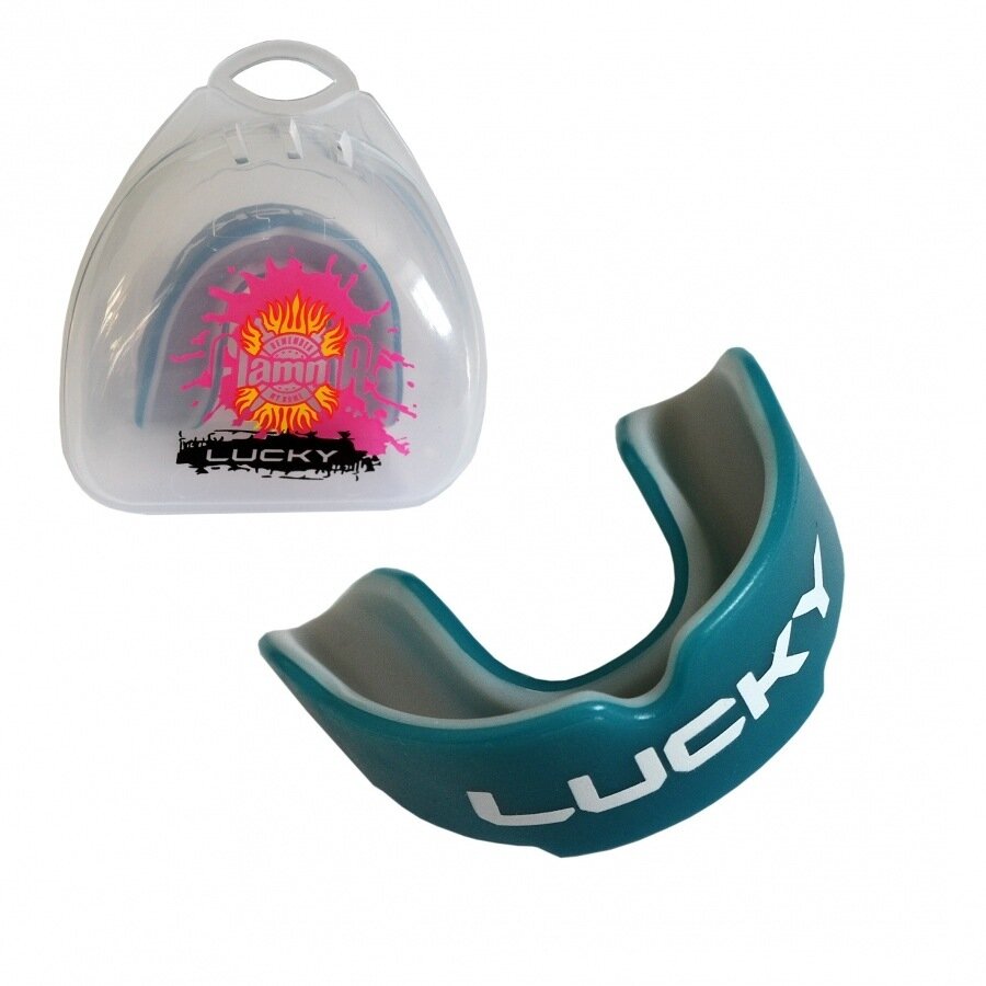 Детская боксерская капа, спортивная для защиты зубов Flamma Lucky - Green/Grey (до 11 лет)