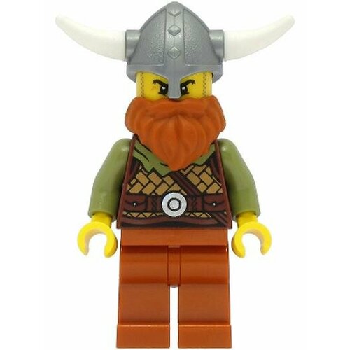 Минифигурка Лего Lego vik038 Viking Warrior - Male, Medium Nougat Leather Armor, Dark Orange Beard and Legs, Flat Silver Helmet motorcycle helmet cross country helmet full covering cross country helmet racing helmet light safety helmet male and female