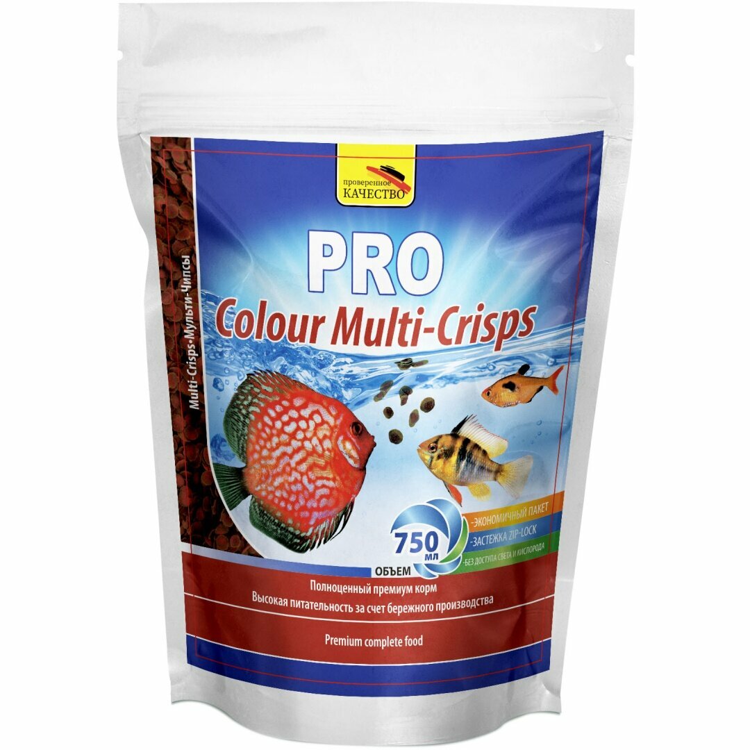 Корм для рыб Pro Colour Multi-Crisps 750мл чипсы (эконом пакет)