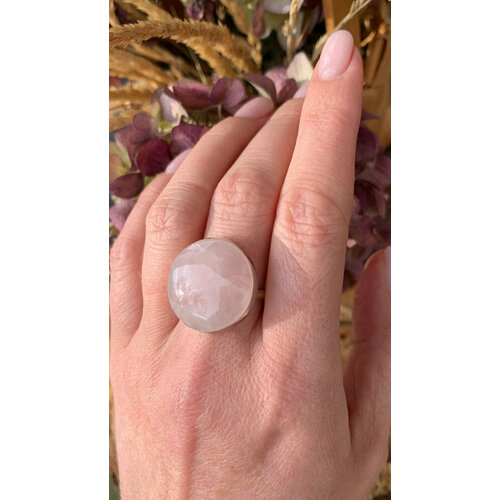 фото Кольцо true stones, кварц, размер 18, розовый
