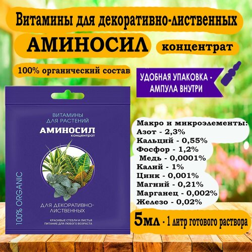 Витамины для Декоративно-лиственных форме концентрата аминосил 5 мл. 'Дюнамис'