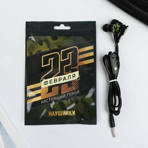 Наушники вакуумные в пакете Настоящий герой с микрофоном 12 м 10 х 15 см 642₽