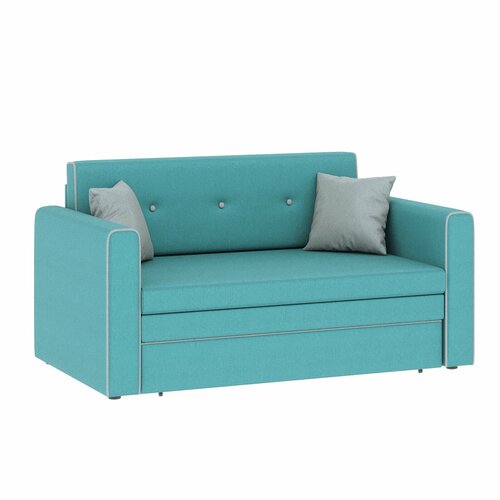 Диван Найс с выкатным механизмом в рогожке Дрим азур и Дрим лайт грей