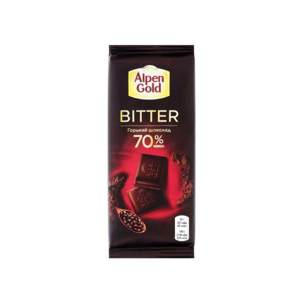 Шоколад ALPEN GOLD (альпен гольд) BITTER горький 70% 80 г