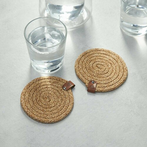 Подставка декоративная BY COLLECTION 2 штуки в комплекте d10см 100 полиэстер песочный 669₽