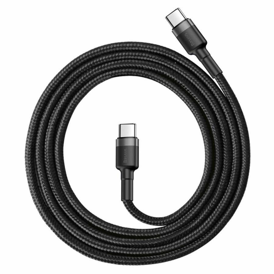 Кабель USB-C BASEUS Cafule Type-C - Type-C, 3A, 2 м, черный+серый