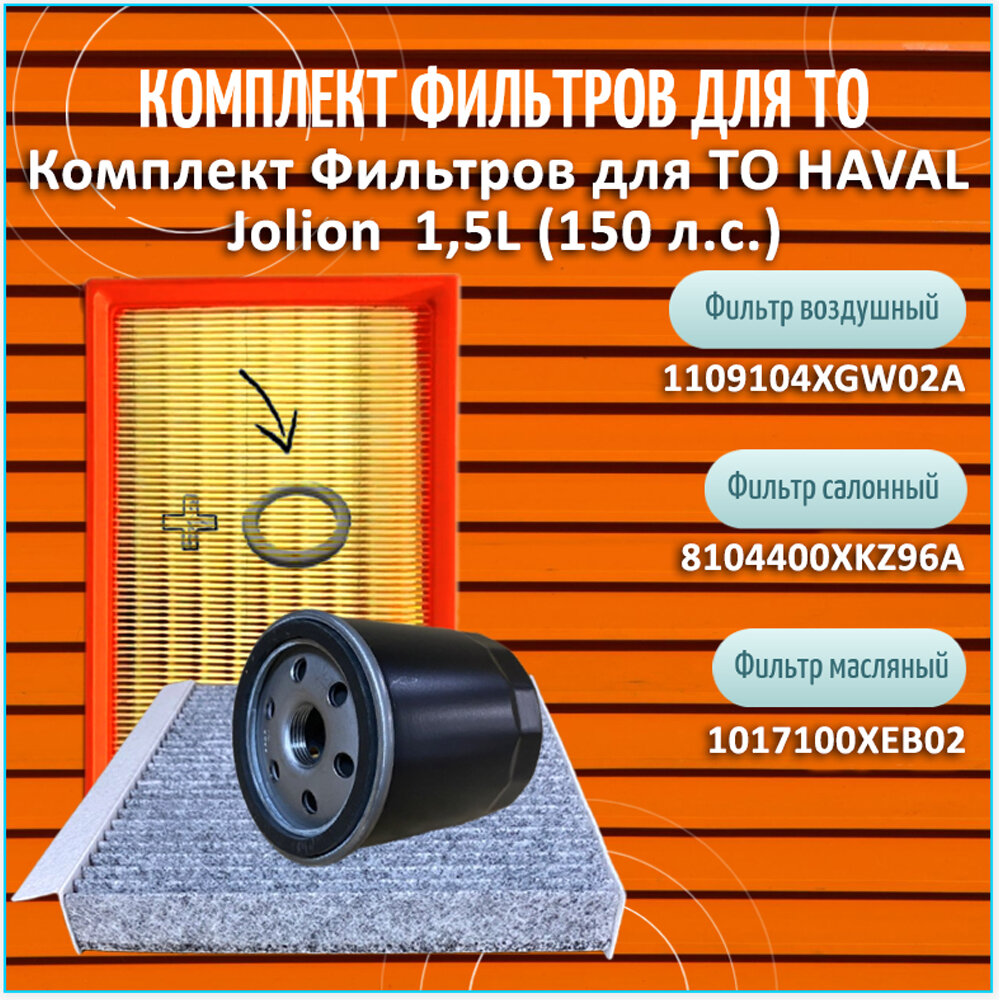 Комплект Фильтров для ТО HAVAL Jolion 1,5L (150 л. с.)