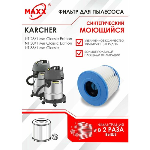 Фильтр синтетический моющийся для пылесоса Karcher NT 281 301 381 Me Classic Edition 1898₽