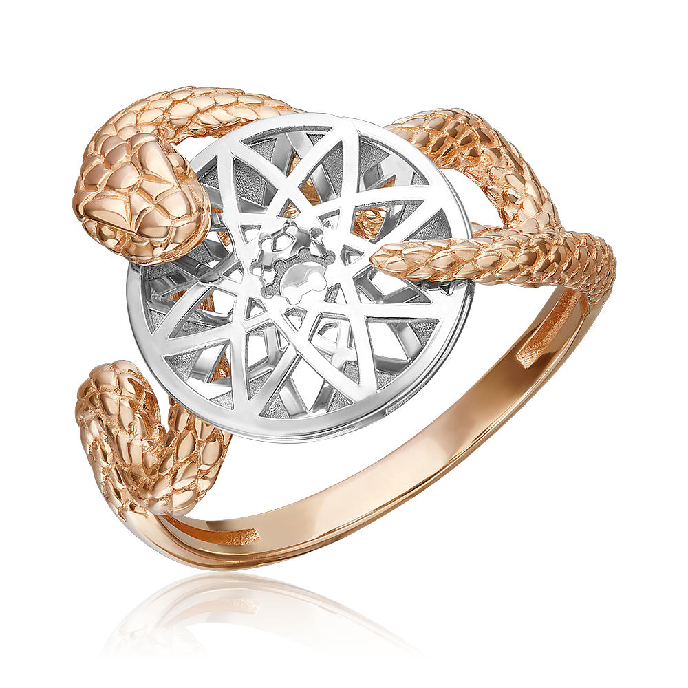 Кольцо Diamant online, комбинированное золото, 585 проба