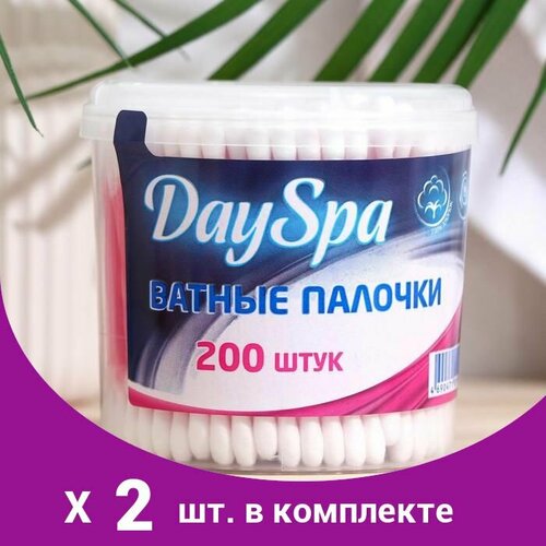 Ватные Day Spa палочки в стакане роз. 200 шт. (2 набор) ватные палочки 200 шт 2 шт