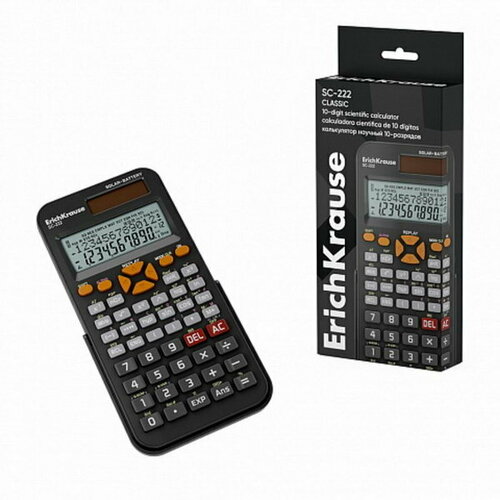Калькулятор научный 10-разрядов SC-222 Classic, 240 функций, черный