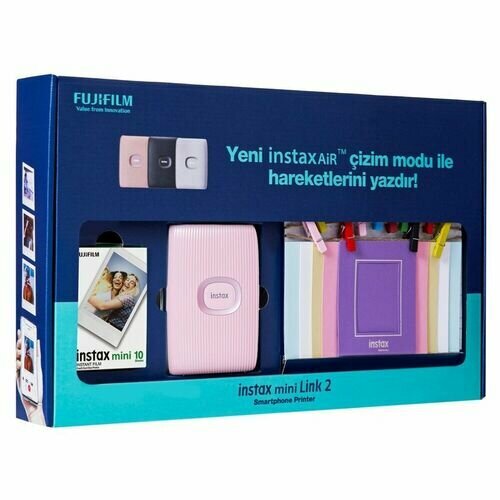 obuv dlja rybalki Принтер моментальной печати фото для смартфонов INSTAX MINI LINK 2 SOFT PINK BUNDLE BOX