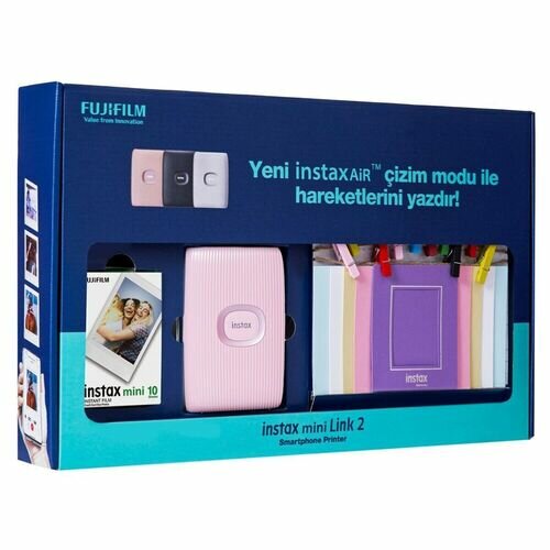 Принтер моментальной печати фото для смартфонов INSTAX MINI LINK 2 SOFT PINK BUNDLE BOX