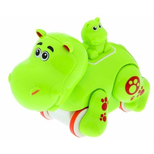 Развивающая инерционная игрушка Весёлые звери с малышами, детская пластиковая двигающаяся фигурка, микс