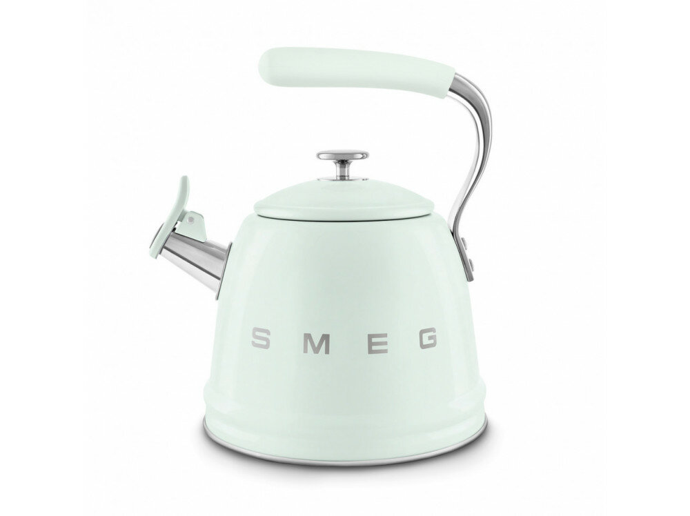 Чайник для плиты SMEG CKLW2001PG со свистком, пастельный зеленый, 2,3л