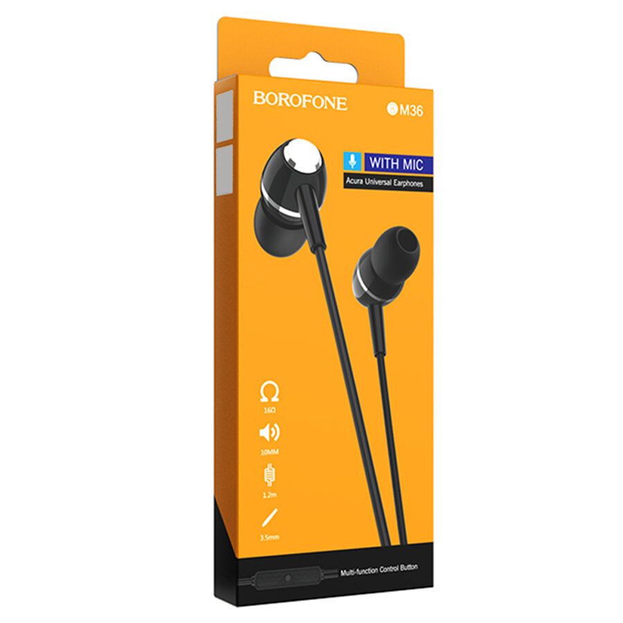 Наушники Borofone BM36 Acura Universal Earphones - White - фото №6