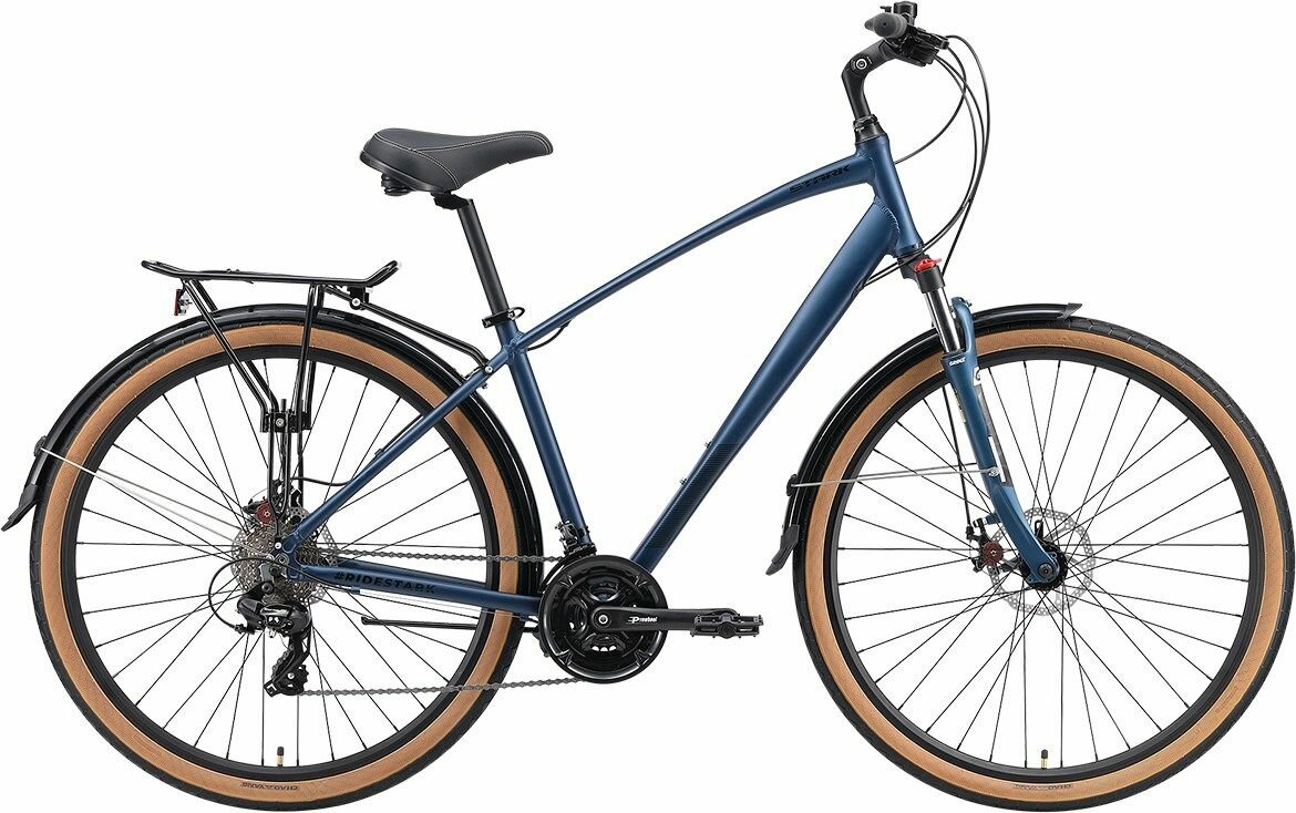 Велосипед Stark Touring 28.2 D (2024) (Велосипед Stark'24 Touring 28.2 D темно-синий матовый/черный 16", HQ-0014214)