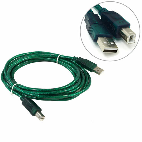 Aopen Кабель для принтера USB 2.0 A-B (printer), 3.0м зеленый Aopen кабель удлинительный aopen usb 2 0 a m a f 25м aopen acu823 25m