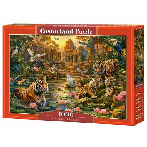 Пазл для взрослых Castorland 1000 деталей: Тигровый рай пазл castorland c 103997 очарование ночей париж 1000 деталей