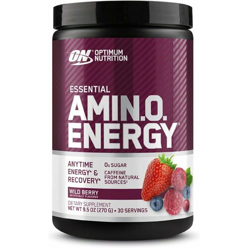 Аминокислоты и BCAA для спортсменов Optimum Nutrition Essential Amino Energy 9,5 oz Лесная ягода комплекс аминокислот optimum nutrition essential amino energy plus uc ii collagen fruit fiesta 270 гр