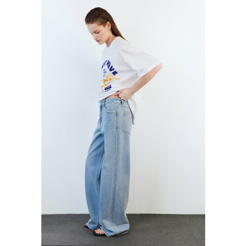 широкие джинсы alicent l agence цвет granada Джинсы широкие Befree, размер L/170, indigo blue