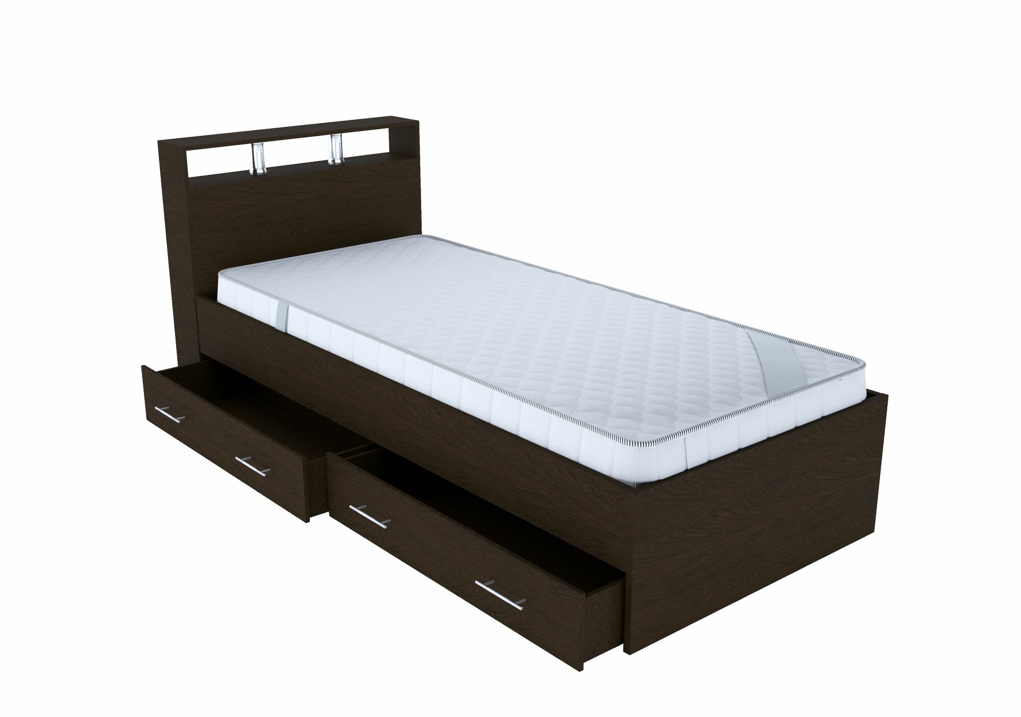Односпальная кровать Саломея с ящиками 90х200, венге, Мебель Кинг