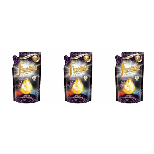 Fineline Кондиционер для белья концентрированный Joyful Life, черный, 500 мл, 3 шт