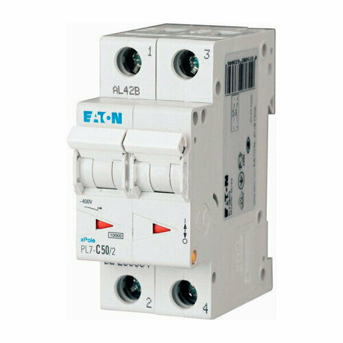 Автоматический выключатель EATON PL7 C 10kA 50A 2P