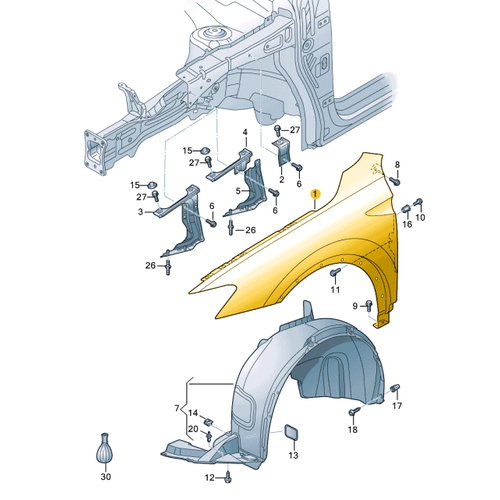 Крыло переднее левое VAG 5NA821105 Volkswagen Tiguan 2017 - 14922₽