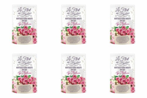 Le Flirt Du Provence Гель-мыло Роза прованса, 500 мл, 6 штук