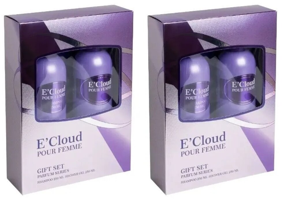 Подарочный набор женский Festiva E`Cloud, Гель для душа 250 мл + Шампунь 250 мл, 2 шт