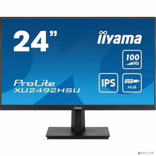 IIYAMA Монитор LCD IIYAMA 23.8 XU2492HSU-B6 IPS 1920x1080 100Hz 0.4ms HDMI DisplayPort USB Speakers чёрный