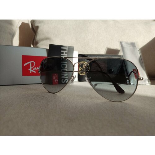 солнцезащитные очки ray ban ray ban rb 3025 003 02 rb 3025 003 02 серебряный синий Солнцезащитные очки Ray-Ban, серый, серебряный