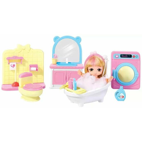 Мебель для куклы L0733WB Ванная комната с куклой и аксессуарами в/к