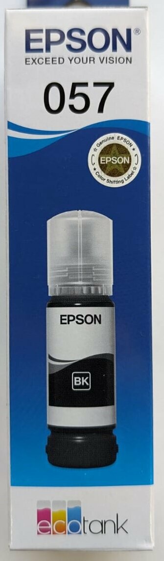 Контейнер с чернилами Epson №057 оригинальный, цвет черный, 70 мл, для L8050, L18050
