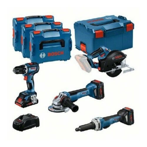 Combo Kit 4 набора инструментов 18В - Набор электроинструментов с зарядной станцией 0615990N3A Bosch Power Tools 4059952687599 378990₽