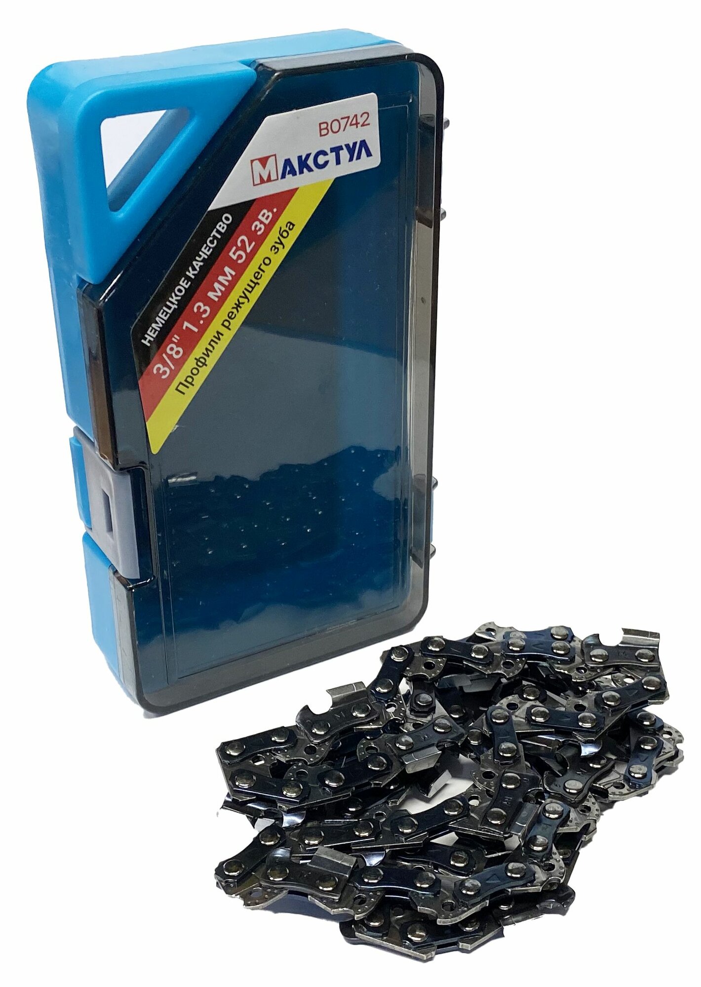 Цепь пильная 3/8", 1.3 мм, 52 звена Макстул + Кейс