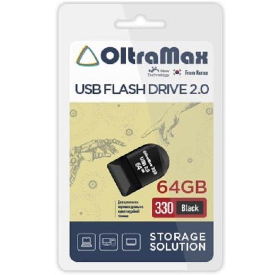 Память USB 64Gb OltraMax 330 черный (OM-64GB-330-Black)