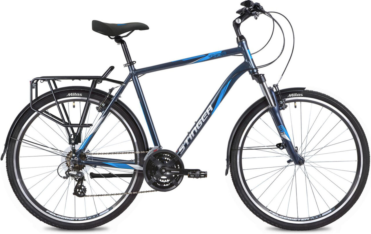 Комфортный велосипед Stinger Horizont STD (2021) 52 см" Синий (163-172 см)