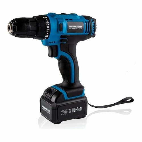 Дрель-шуруповерт аккумуляторная Workmaster АШ-20ЛА-1 1 АКБ литий 20В 15 Ач 3123₽