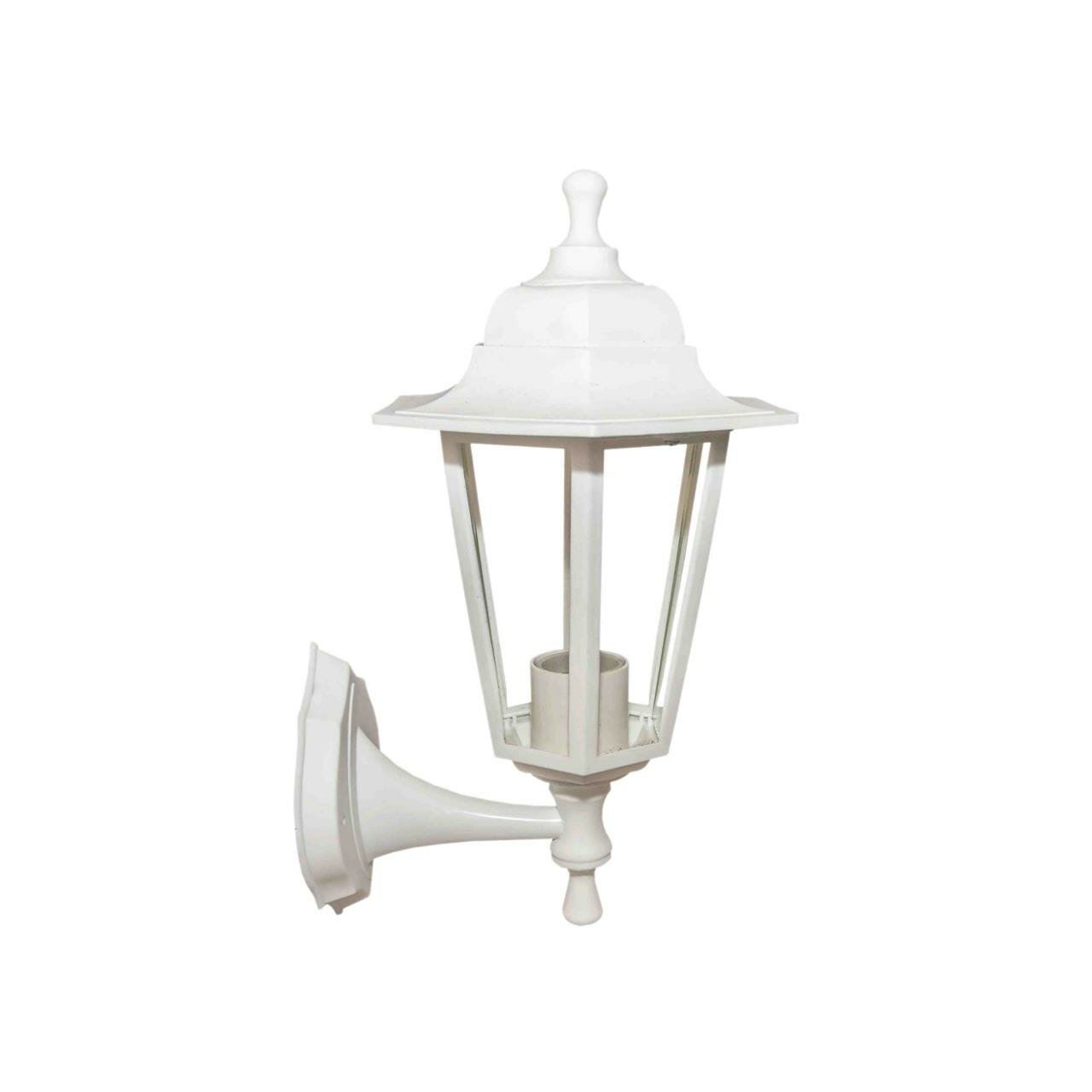 11-99 НБУ 06-60-001 ЛЕДА1 БЕЛ Светильник-фонарь настенный белый 6-гранный прозрачное стекло