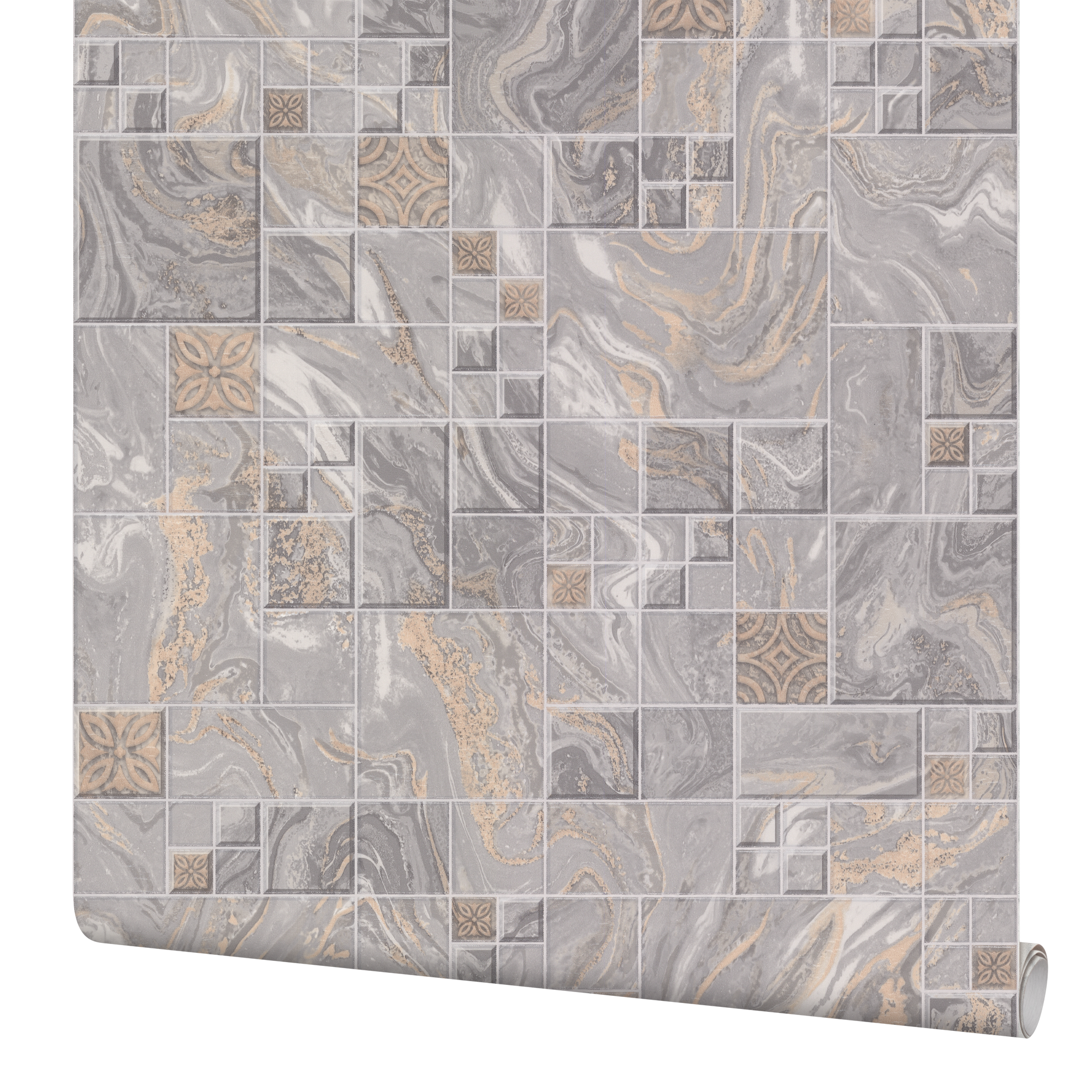 фото Обои виниловые Palitra Home Marmill серые 0.53 м HC11047-44