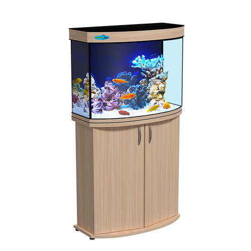 Аквариум 80 л Панорамный AquariumBest с тумбой цвет Беленый дуб 64х35х44 ДхШхВ 20500₽