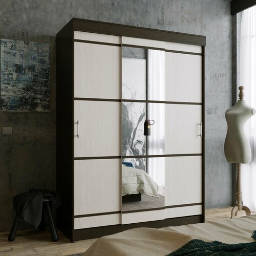 Шкаф купе Сакура 150х220 ВенгеДуб молочный трехстворчатый 25862₽