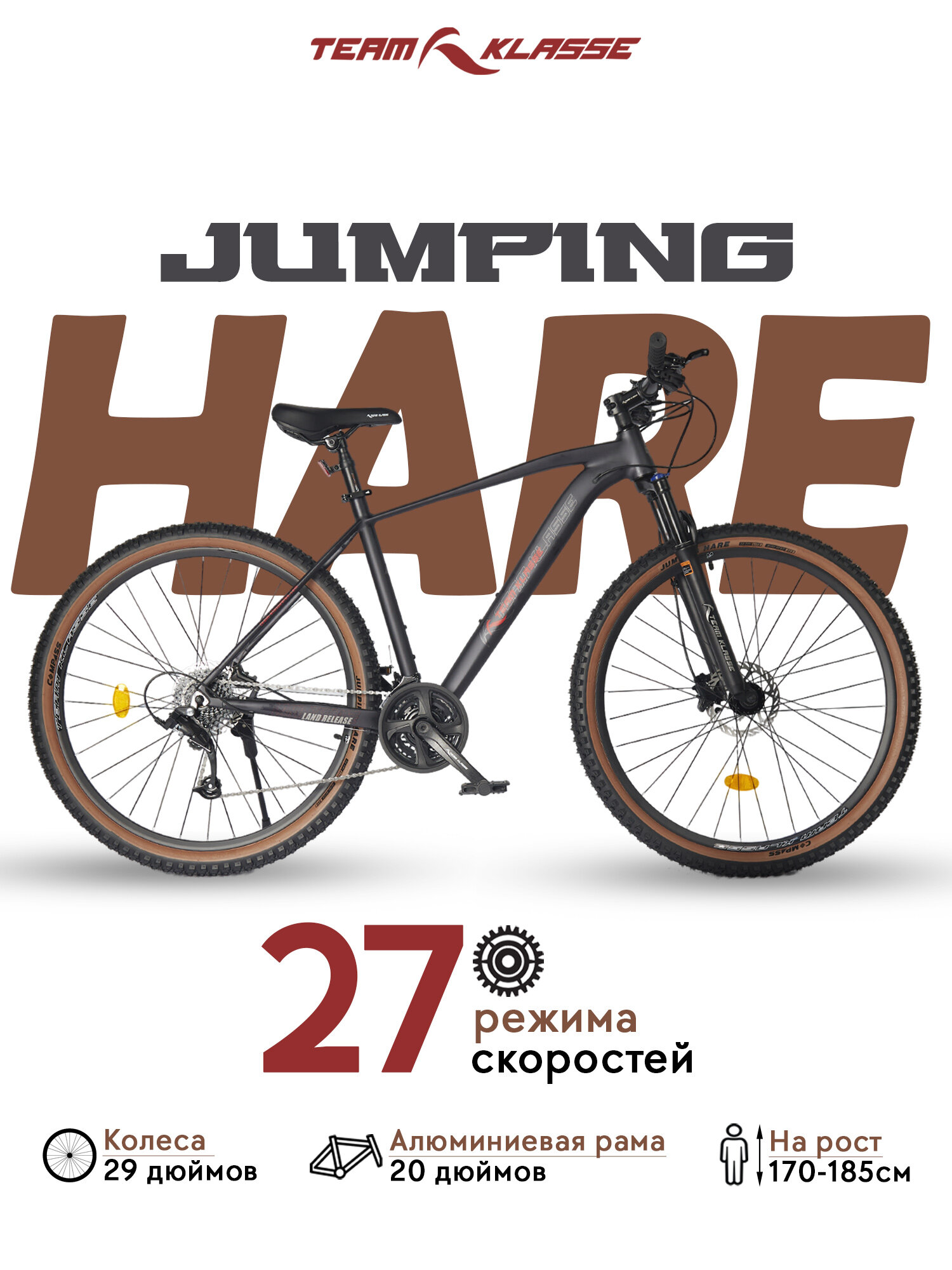 Горный велосипед Team Klasse B-2-A, черный, красный, 29"