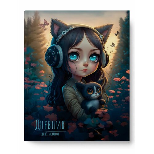 Дневник школьный 1-4 класс Девочка в наушниках 340₽