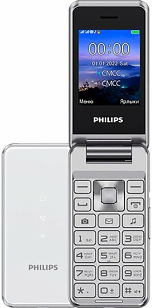 Телефон Philips Xenium E2601, 2 SIM, серебристый