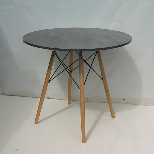 Стол Круглый Серый Мрамор D 850 мм СкандиEames - Круглый Для Дома Кафе Бара Деревянные Ножки 5920₽
