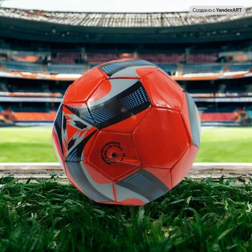 Мяч футбольный, машинная сшивка, PVC, размер 5, 290 г, (1 шт) красный/синий